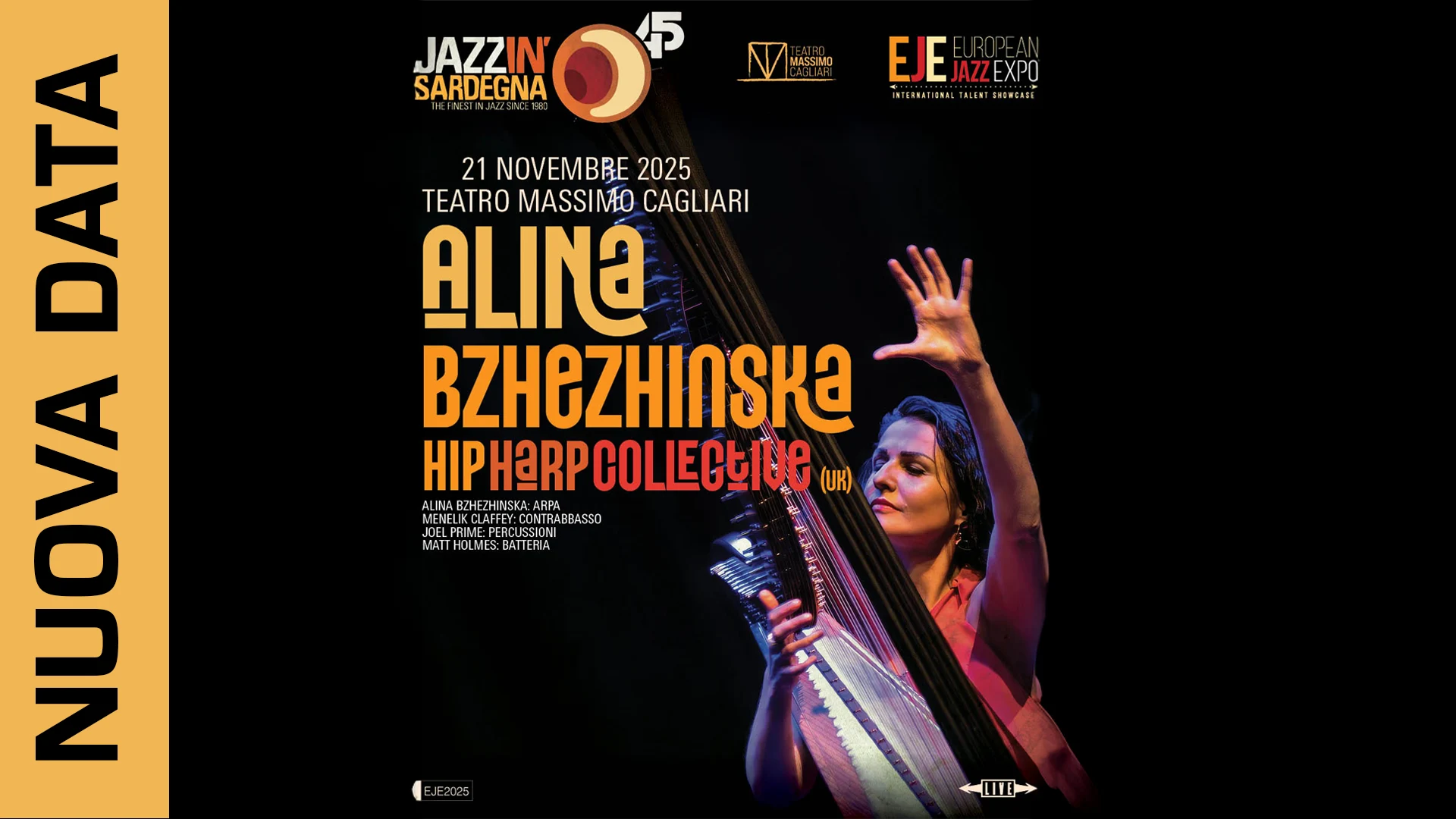 Billy Harper non potrà esibirsi il 21 novembre al Festival Jazz in Sardegna a causa degli scioperi aerei negli USA. Concerto sostituito da Alina Bzhezhinska & HipHarpCollective. Biglietti validi.